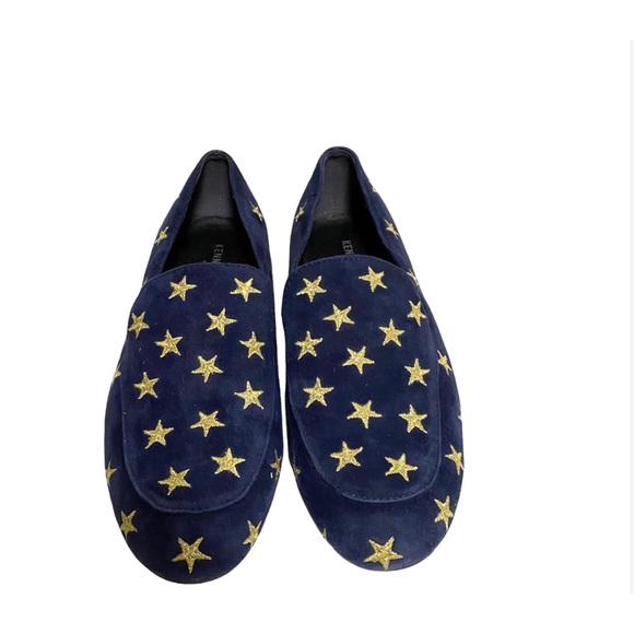 Kenneth Cole New York Shoes - kenneth cole New York westley navy blue and gold star loafers size 7.5